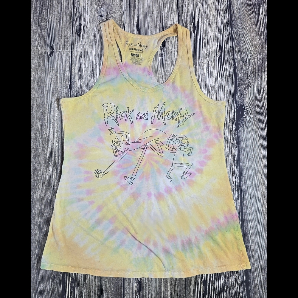 Ripple Junction Adult Swim Rick and Morty Tie Dye Tank Top